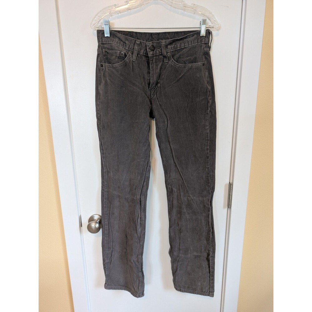 Levi's 514 Men's Slim Gray Corduroy Pants Size 29x32 Straight Leg Taper Stretch